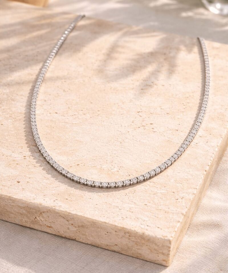Alternative view of Colar Riviera Lumière Moissanite 3 mm 12,34 ct em Prata 925 40 cm