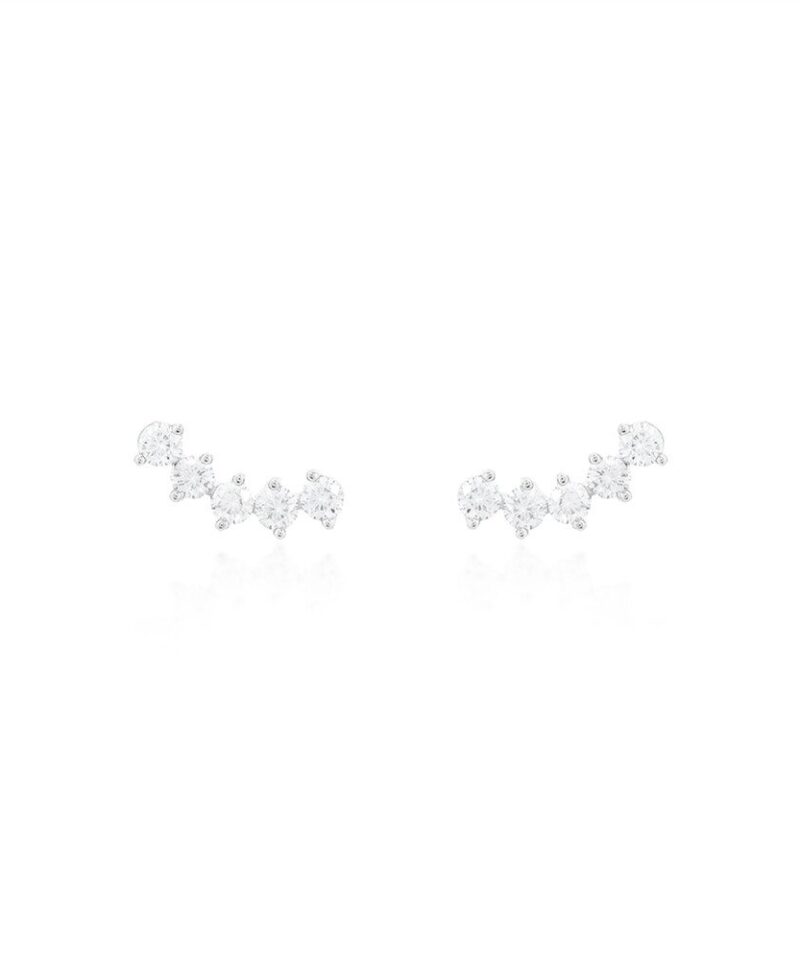 Brinco Ear Cuff Lumière com 5 Moissanites 3,5 mm em Prata 925