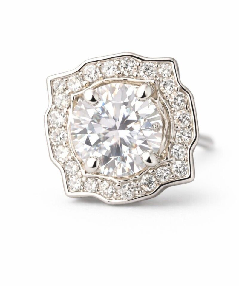 Brinco Ponto de Luz Glam Moissanite 4 mm 0,6 ct em Prata 925 com Ródio