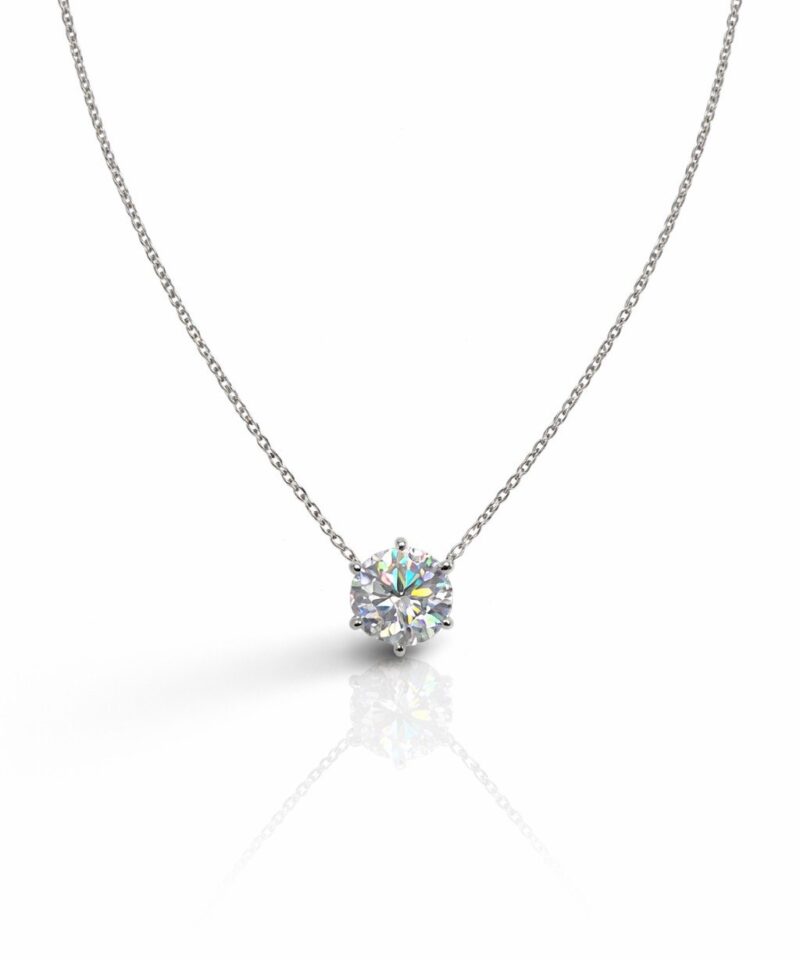 Colar Universo Glam Moissanite 9,5 mm em Prata 925 com Banho de Ródio