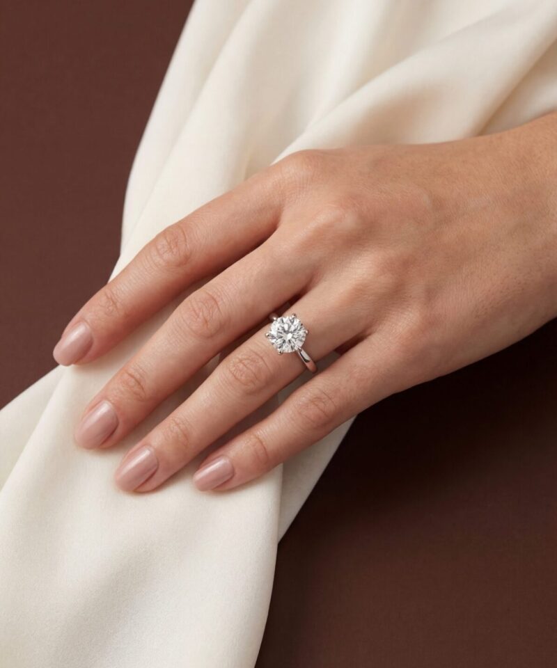 Alternative view of Anel Solitário Vitta Glam com Moissanite Central 13 mm