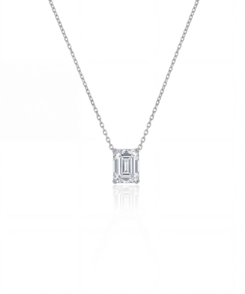 Colar Aurum com Moissanite Retangular 7x9 mm 3 ct