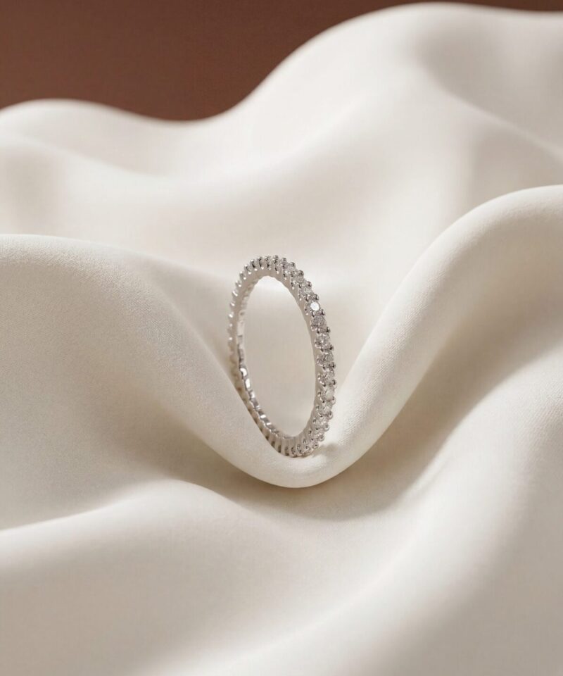 Alternative view of Anel Etoiles Cravejado com Moissanite 1 mm
