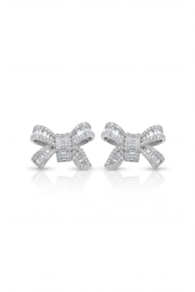 Brinco Présent Lumi Laço Cravejado com Moissanite 1,5 mm