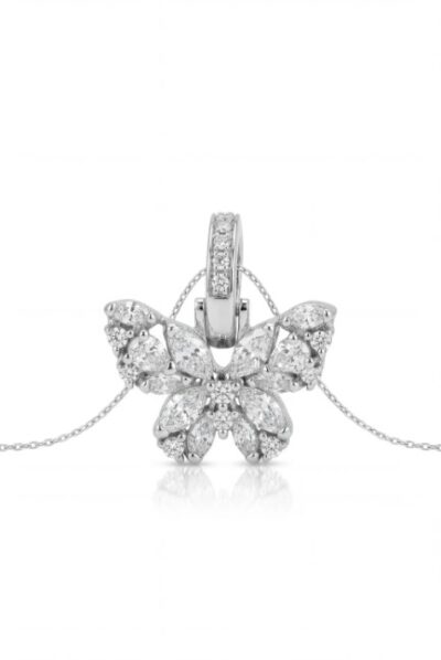 Pingente Voar Asas Cravejadas com Moissanite 1,3 mm
