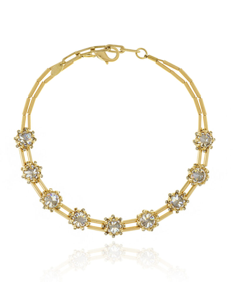 Choker Colar Star Harley com Cristais em Banho Ouro Vintage | Claudia Arbex