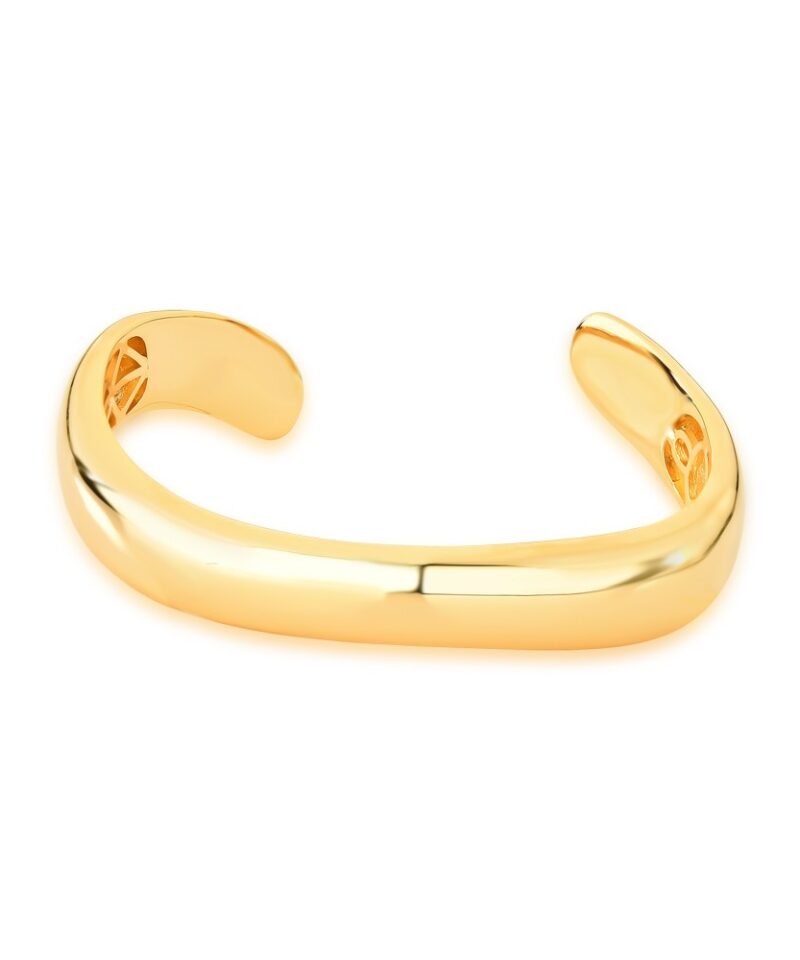 Bracelete Duna Aberto Ajustável com Banho Dourado Polido