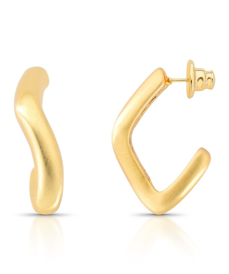 Brinco Aura Orgânico Acetinado com Banho Dourado