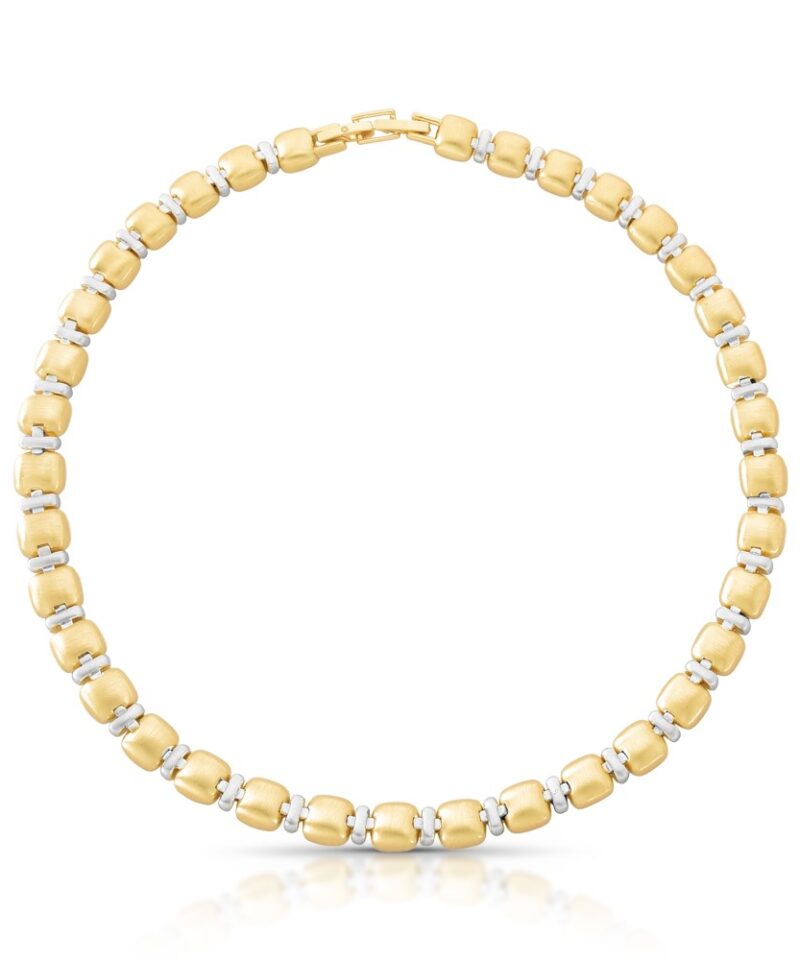 Colar Harmonie Bicolor Dourado e Prateado com Elos Arredondados