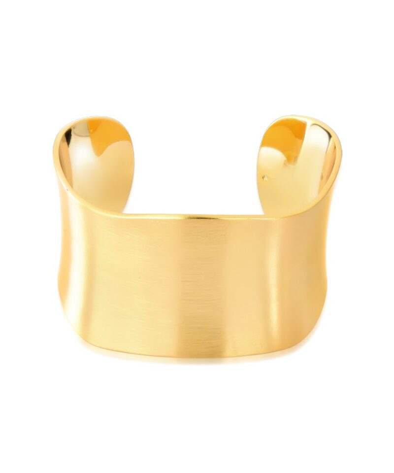 Bracelete Solis Aberto Ajustável Acetinado com Banho Dourado