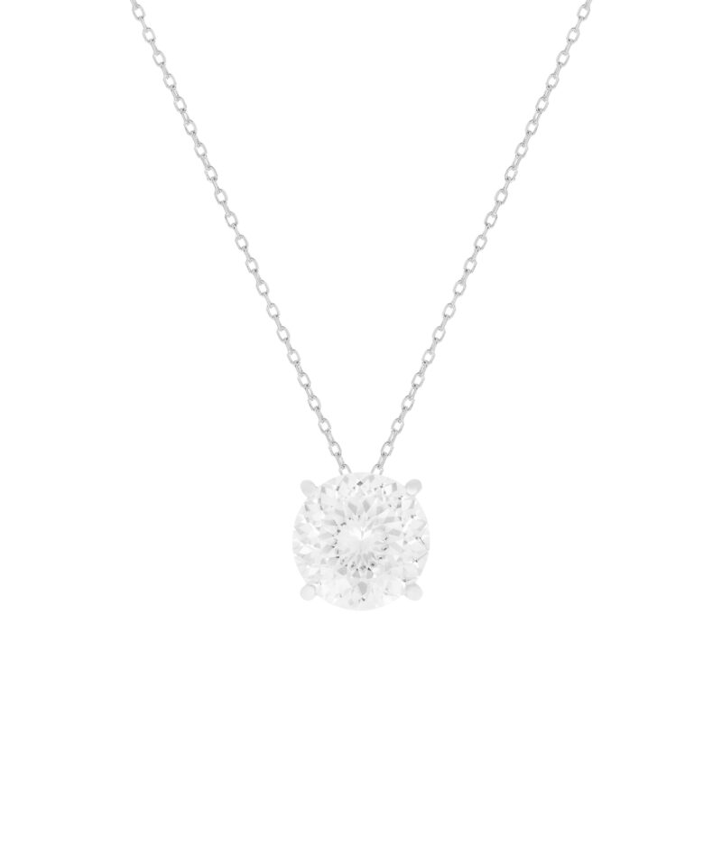 Colar Ponto de Luz Moissanite 10 mm Lapidação Portuguesa 45 cm