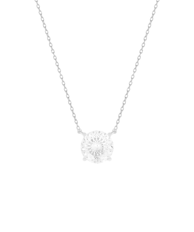 Colar Ponto de Luz Moissanite 8 mm Lapidação Portuguesa 45 cm
