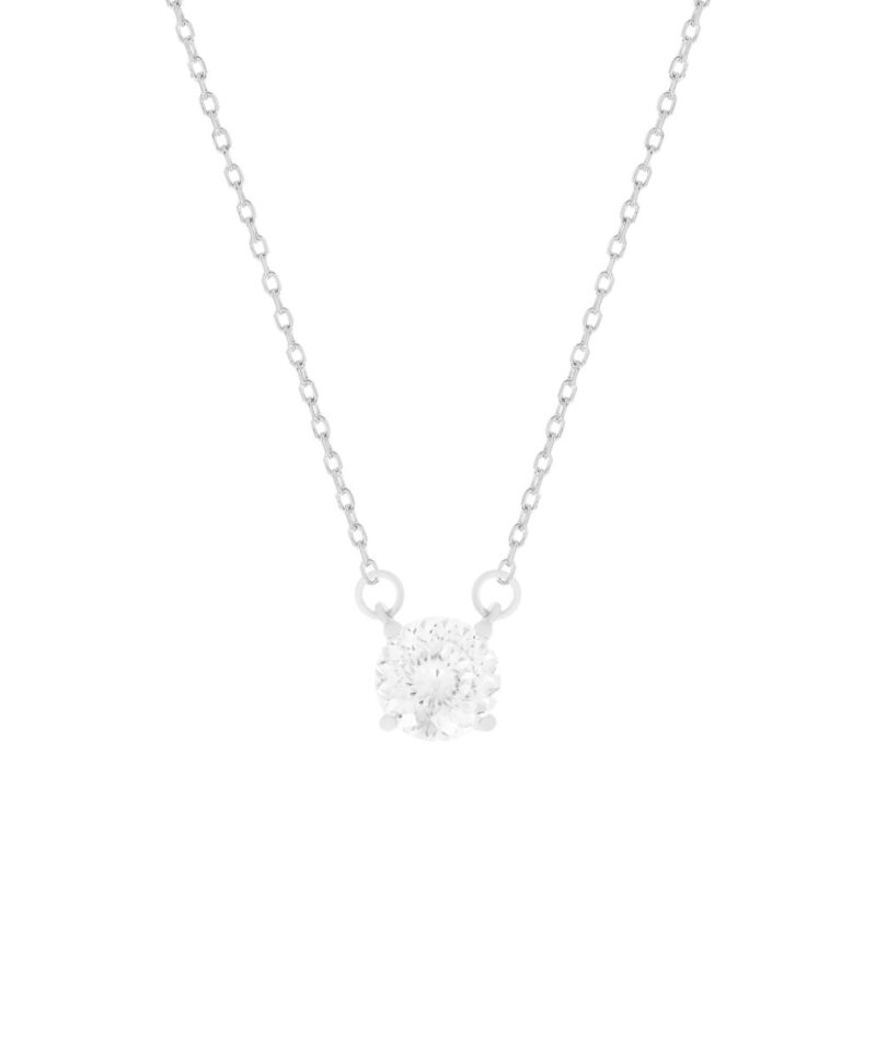Colar Ponto de Luz Moissanite 6 mm Lapidação Portuguesa 45 cm