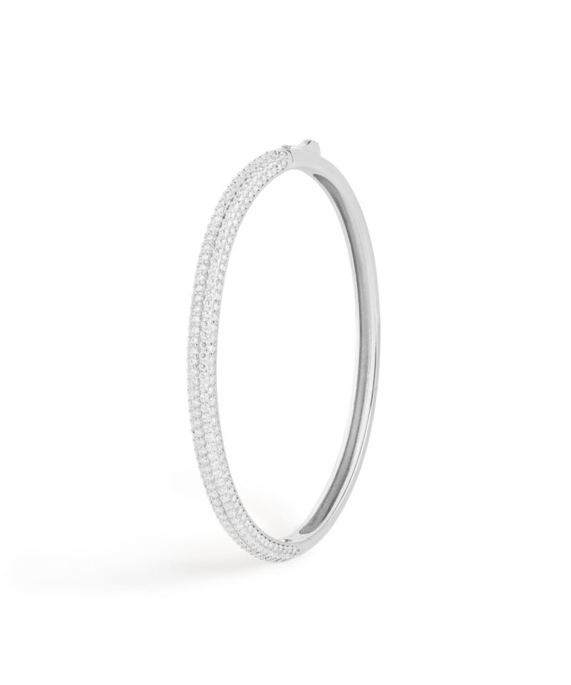 Bracelete Impera 11 mm Meio Cravejado em Moissanite 3,22 ct
