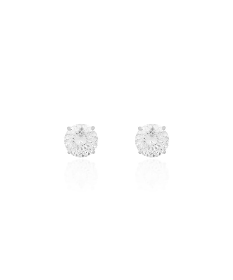 Brinco Solitário Ponto de Luz Moissanite 10 mm Lapidação Portuguesa