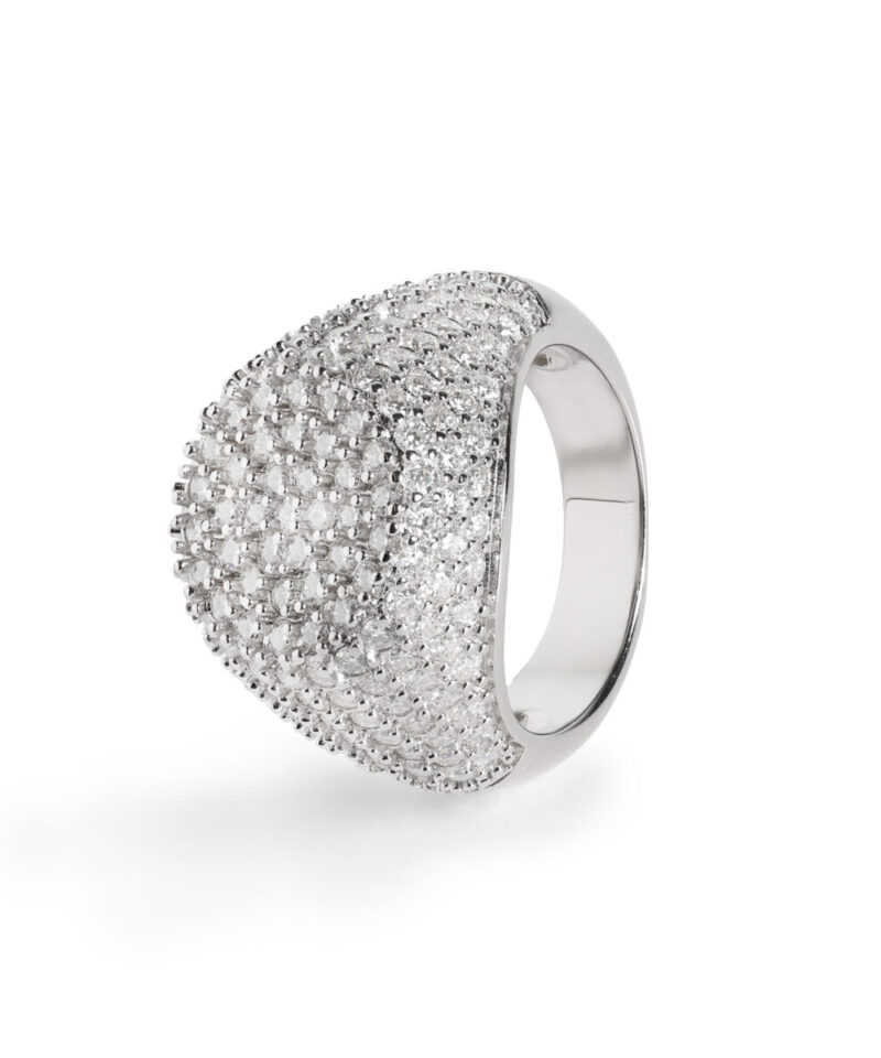 Anel Dedinho Petit Lumi Totalmente Cravejado com Moissanite 1 mm