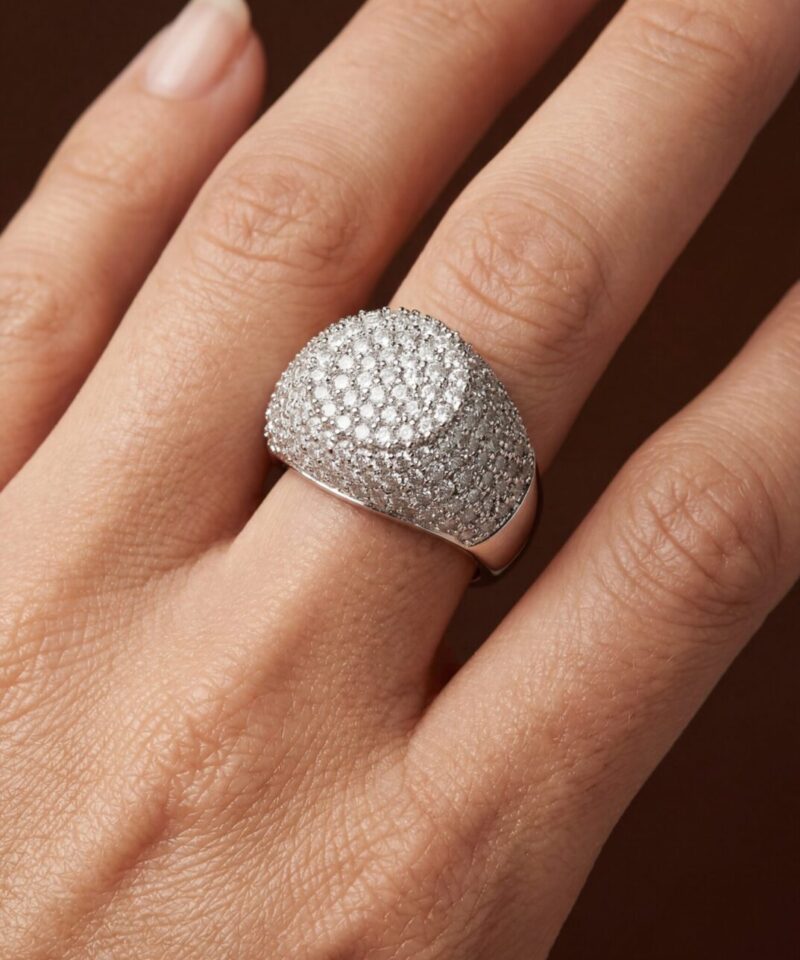 Alternative view of Anel Dedinho Petit Lumi Totalmente Cravejado com Moissanite 1 mm