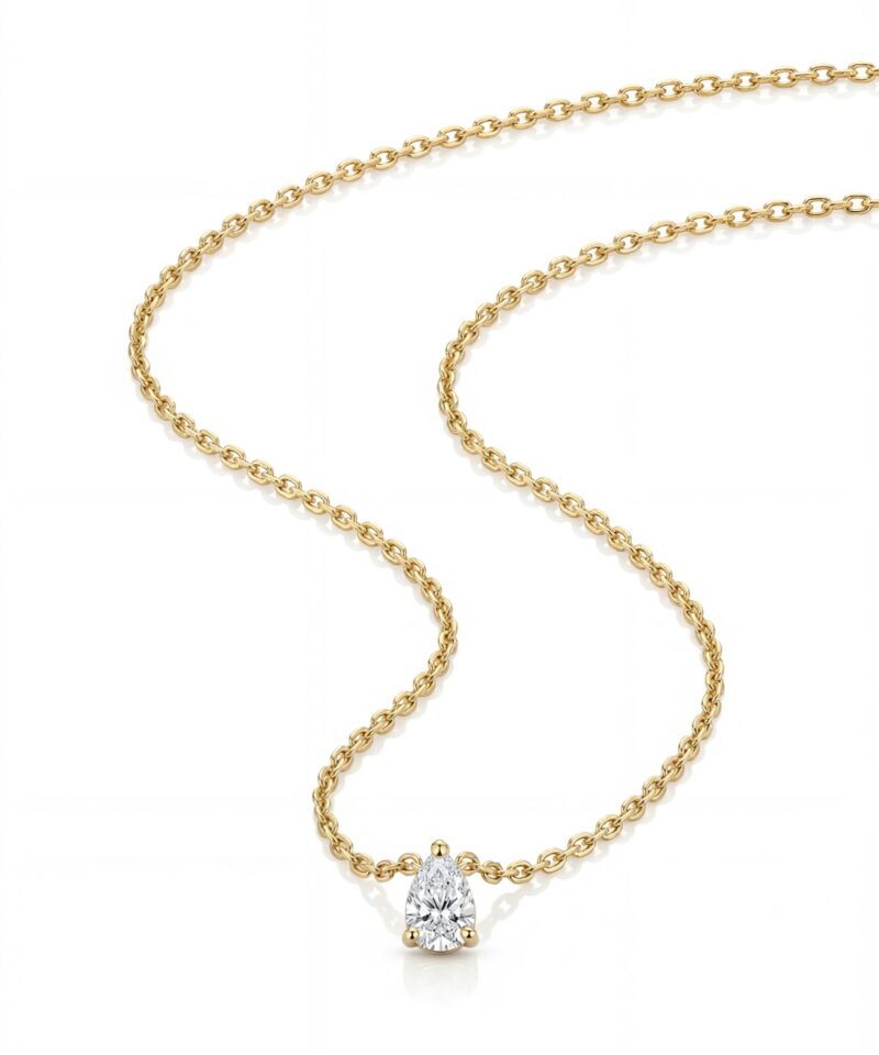 Colar com Pingente Gota Pear 5 mm e Certificado GRA
