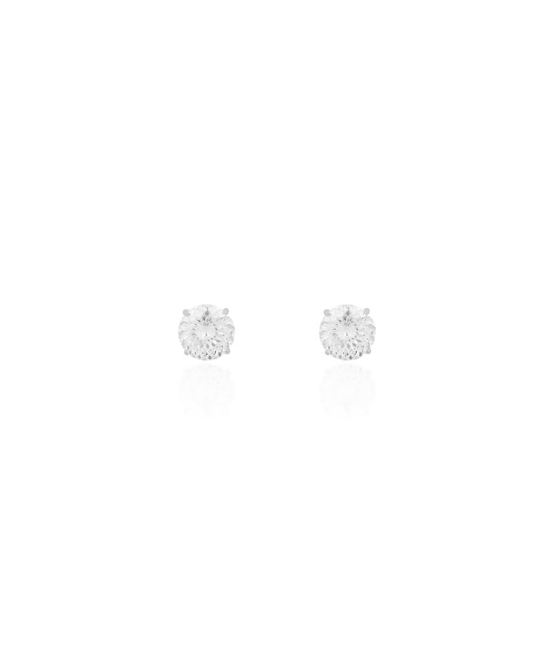 Brinco Solitário Ponto de Luz Moissanite 8 mm Lapidação Portuguesa