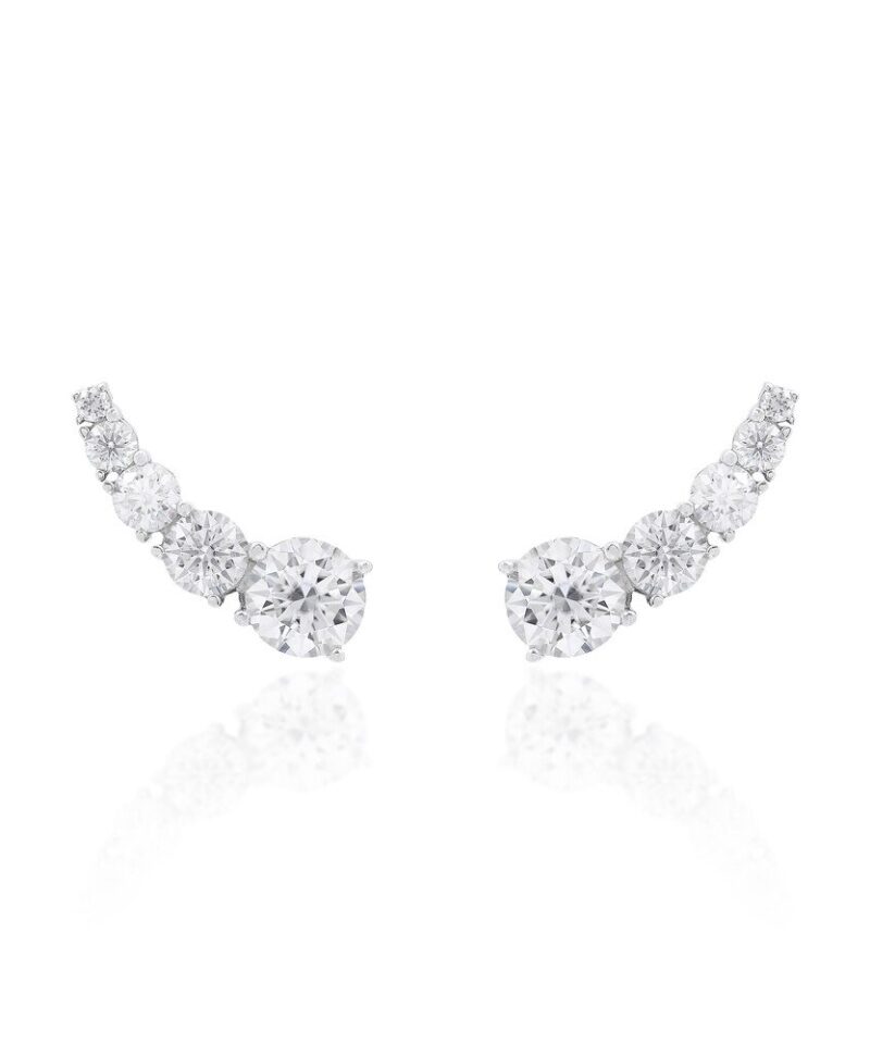 Brinco Ear Cuff Lumina com 5 Moissanites 4,16 ct em Prata 925