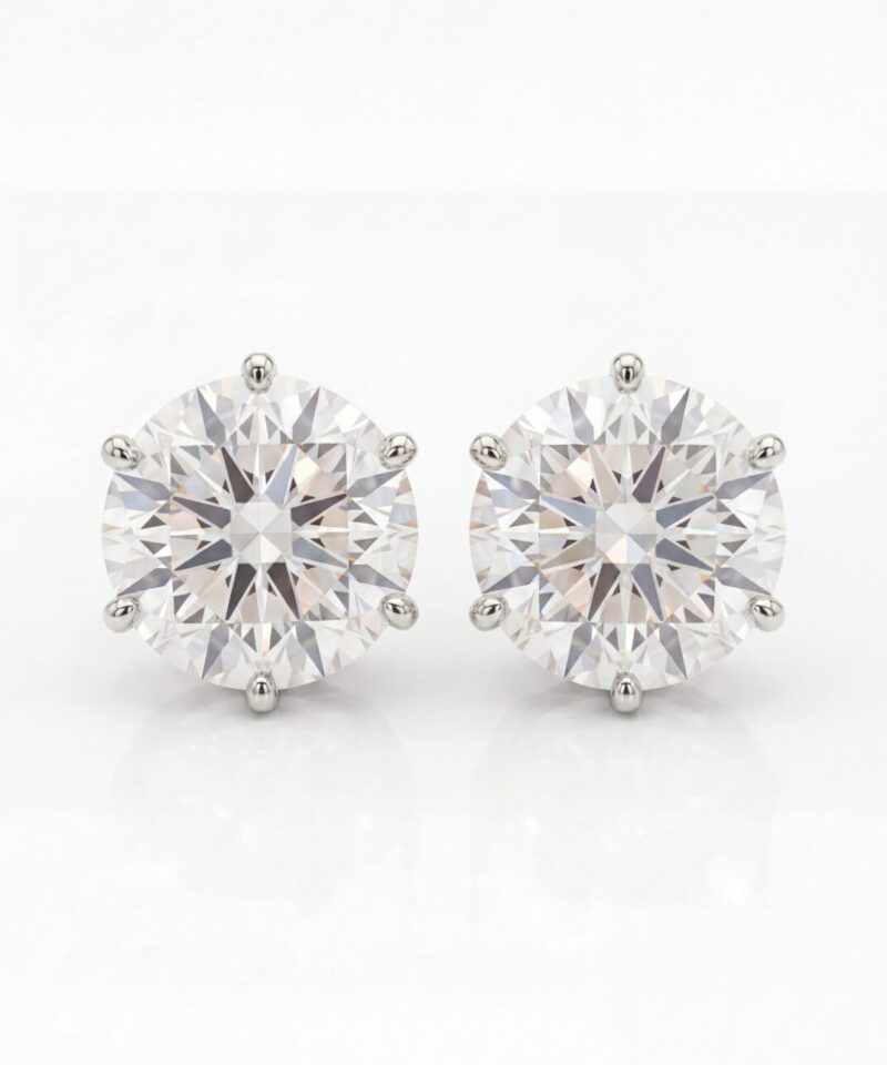 Brinco Solitário Moissanite 12,5 mm em Prata 925 com Banho de Ródio