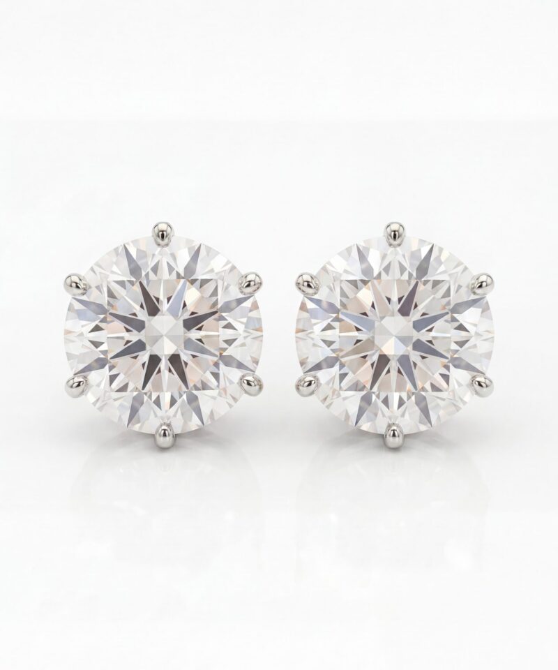 Brinco Solitário Moissanite 11 mm em Prata 925 com Banho de Ródio