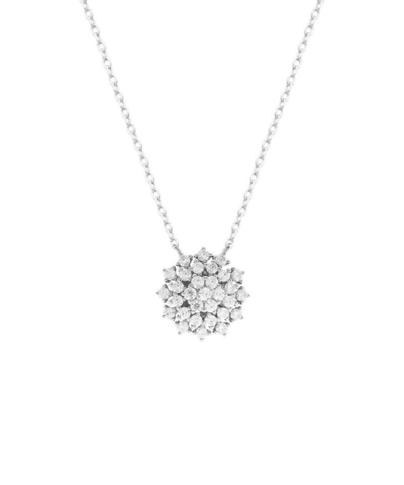 Colar Fiora Lumière com Pingente Floral em Moissanite 45 cm