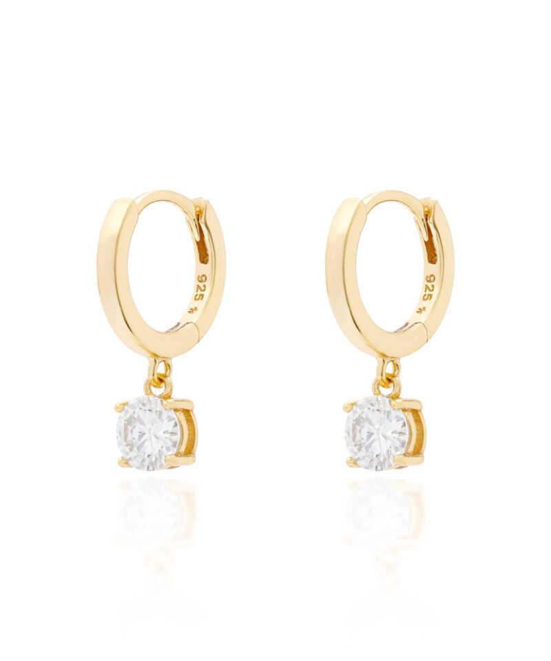 Brinco Argola Celestia com Moissanite Pendente 5 mm 0,91 ct