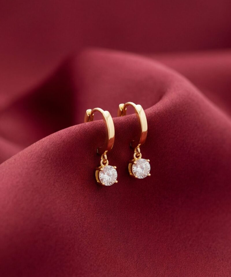 Alternative view of Brinco Argola Celestia com Moissanite Pendente 5 mm 0,91 ct