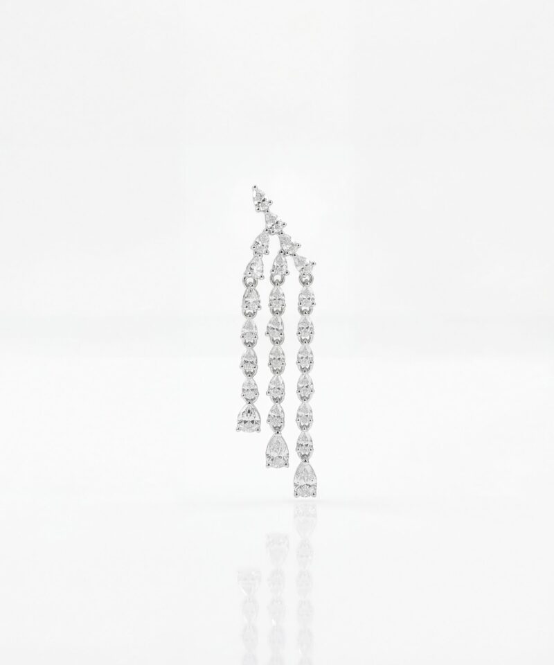 Brinco Véra Cascata com Moissanites 3 mm 2,4 ct