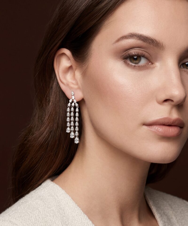 Alternative view of Brinco Véra Cascata com Moissanites 3 mm 2,4 ct