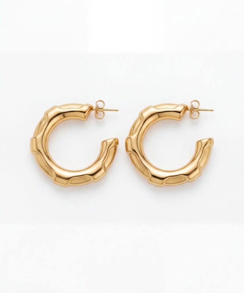 Brinco Argola Ondine Polida em Banho de Ouro 18k