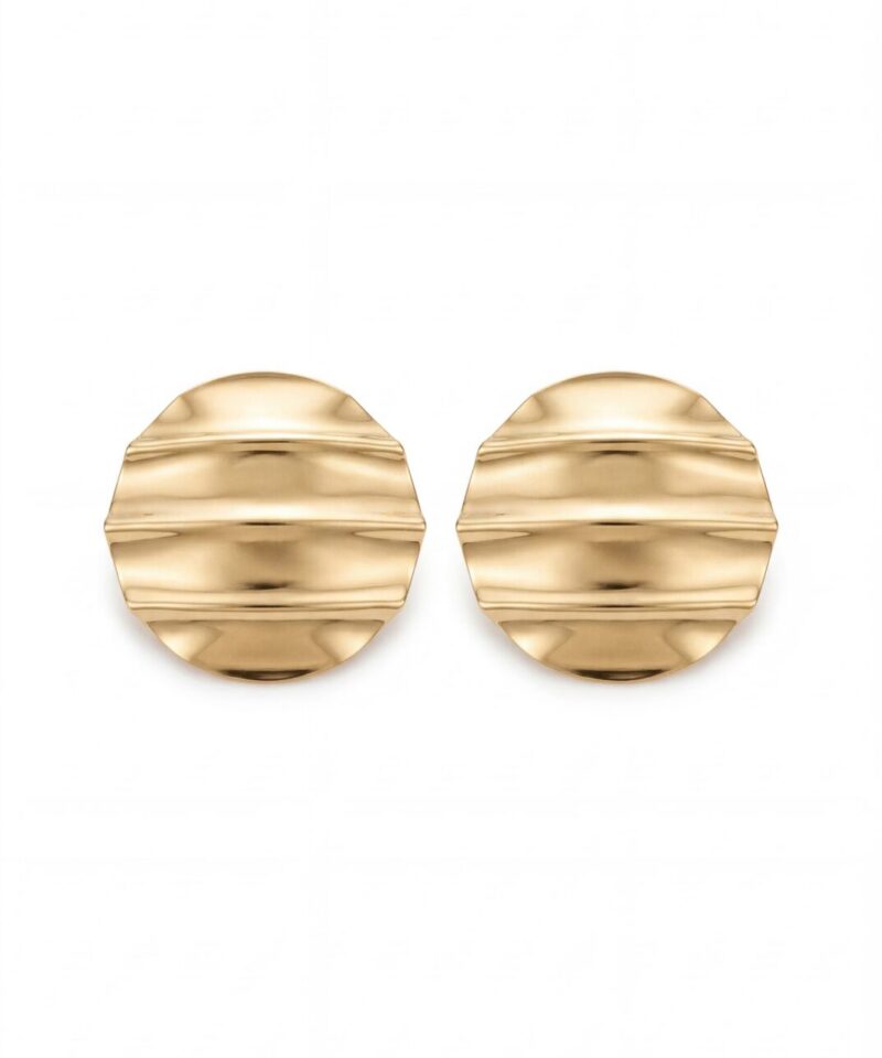 Brinco Venezia Orgânico Martelado em Banho de Ouro 18k