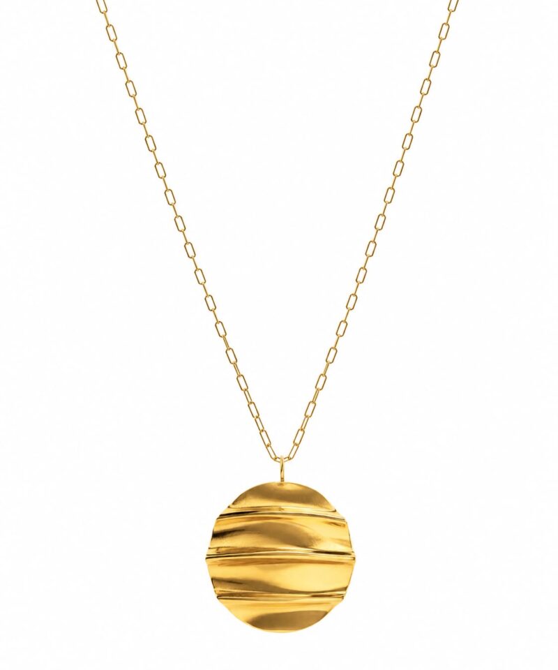 Colar Venezia com Pingente Orgânico em Banho de Ouro 18k